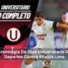 Cronología De Club Universitario De Deportes Contra Alianza Lima