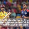 united states national cricket team vs west indies cricket team match scorecard